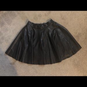 Faux leather circle mini skirt
